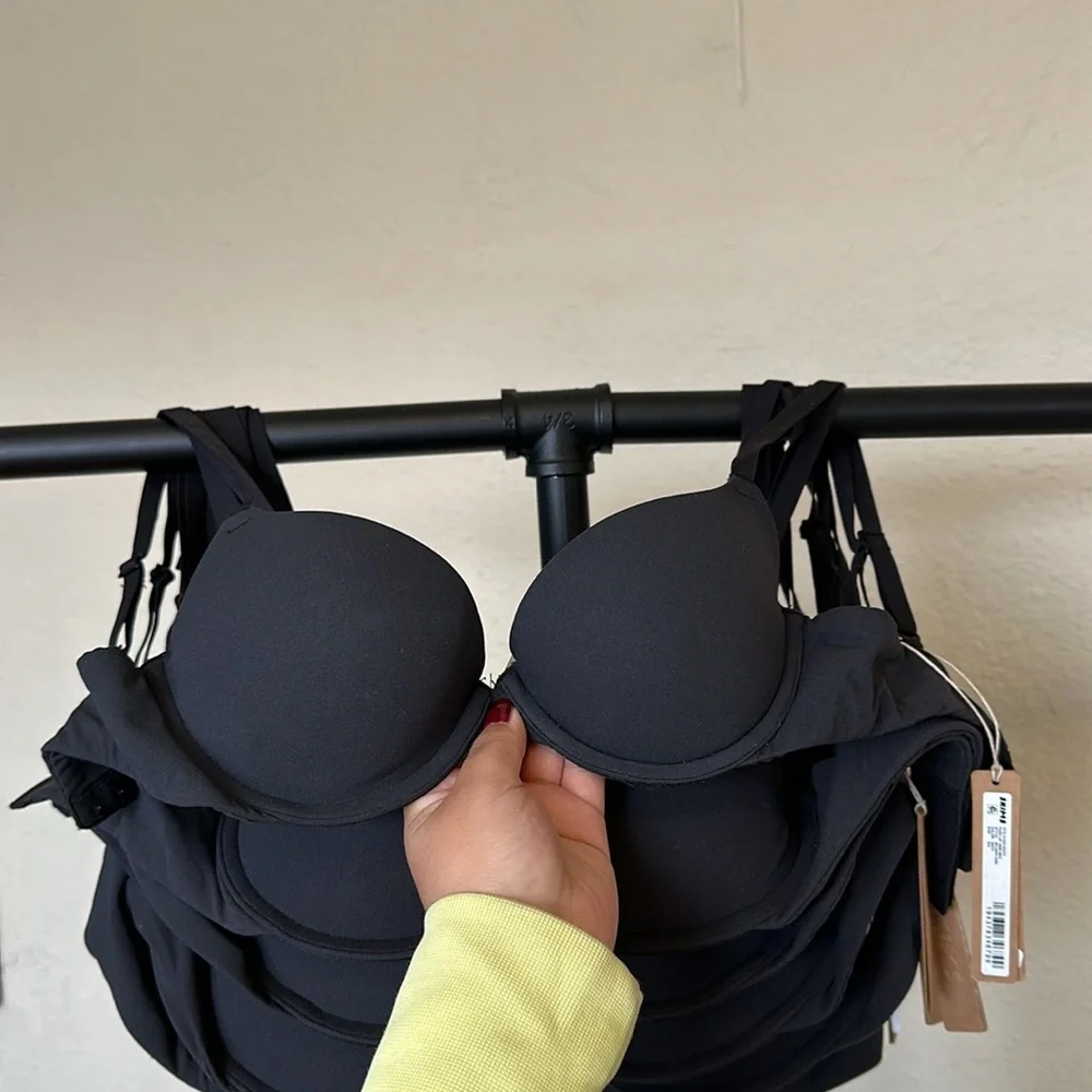 NWT SKIMS Fits Everybody Demi Push-Up T-Shirt Bra BR-UWR- 2295‎ ONYX 32C - Picture 6 of 7